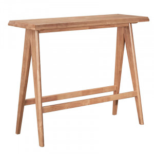 Set masa si scaune pentru sufragerie Winslow Ι set 5 piese lemn de arbore de cauciuc, culoarea nuc deschis 120x45x100cm - Img 2
