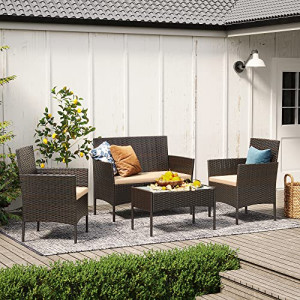 Set mobilier de gradina, Songmics, Maro, 58x49x85 cm - Img 3