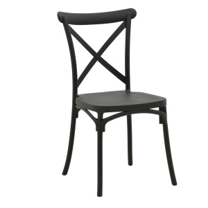 Set mobilier dining 3 piese Mercon Crossie, Antracit, 60x60x75 cm - Img 4
