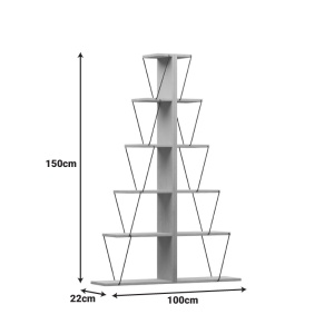 Set mobilier living masuta de cafea, 2 biblioteci si comoda TV, 4 buc, Tars, Stejar, 120x50x30 cm - Img 11