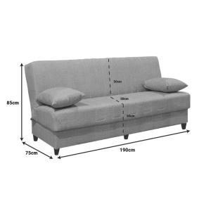 Set mobilier studenti canapea si masuta de cafea, 2 buc, Zing, Gri, 190x75x85 cm - Img 13