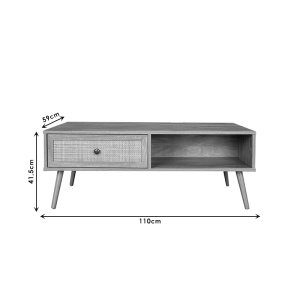Set mobilier studenti coltar reversibil extensibil, masuta de cafea si comoda TV, 3 buc, Flux, Stejar, 236x164x88 cm - Img 13