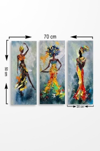 Set tablouri canvas (3 bucati) MDF0035 Multicolor 70x50 cm - Img 2