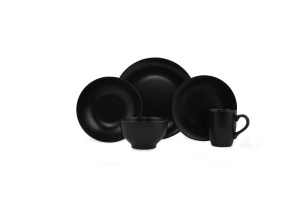 Set veselă din ceramică, 30 bucati Alfa Negru 27x27x27 cm - Img 5