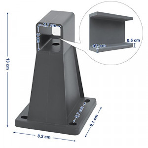 Suport de perete pentru fixarea jaluzelelor, Songmics, Gri, 13x8.2x9.2 cm - Img 4
