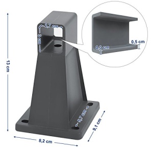 Suport de perete pentru fixarea jaluzelelor, Songmics, Gri, 13x8.2x9.2 cm - Img 4
