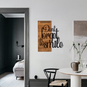 Tablou din lemn si metal Dont Negru 47x58 cm - Img 2