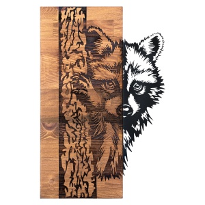 Tablou din lemn si metal Folivora Negru 37x57.5 cm - Img 3