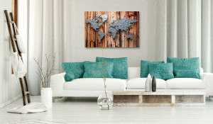Tablou din plută - Borders of Modernity [Cork Map] 60x40 cm - Img 2