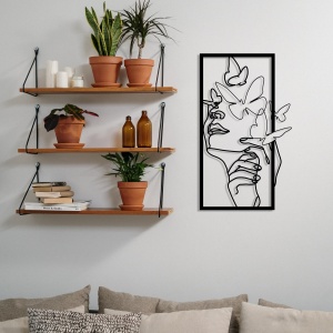 Tablou metalic Butterfly Negru 35.5x60 cm - Img 2