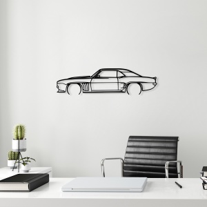 Tablou metalic Chevrolet Negru 70x18 cm - Img 3