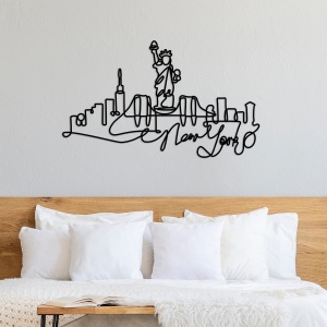 Tablou metalic Newyork Negru 120x67x1.5 cm - Img 2