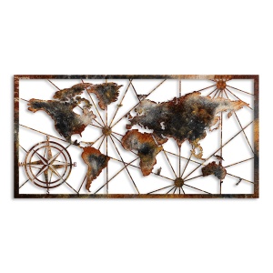 Tablou metalic World Multicolor 120x60x1.5 cm - Img 6