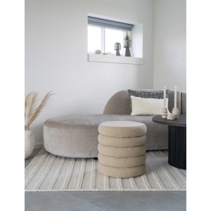 Taburet circular Brooklyn, Bej, 44x44x44 cm
