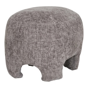 Taburet circular Nazare, Gri, 41x53x38 cm