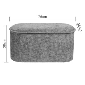 Taburet cu depozitare, Trebia, Pako, Gri 76x38x38 cm - Img 4