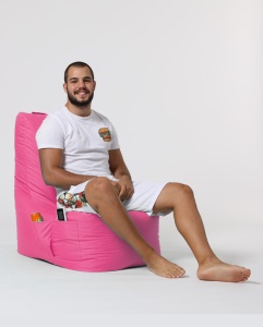 Taburet puf beanbag de gradina Diamond Roz - Img 13