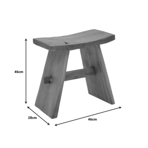 Taburet Shogun din lemn de tec in nuanta naturala 46x28x46 cm - Img 5