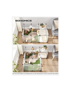 Tarc pentru animale de companie, Songmics, 143 x 73 x 46 cm, LPC02W, Alb - Img 2