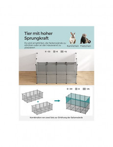 Tarc pentru animale de companie, Songmics, LPC002G01, Gri, 143 x 73 x 46 cm - Img 4