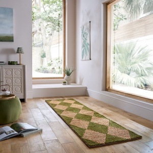 Traversa Effie Diamond Jute Verde masliniu 60x230 cm, Flair Rugs