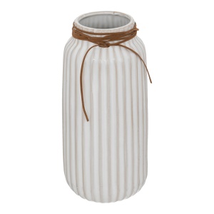 Vaza ceramica Whiten, Pako World, Alb, 13x13x28 cm