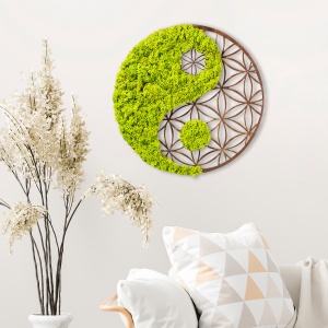Accesoriu decorativ de perete Yin Yang Verde 44x1x44 cm - Img 2
