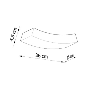 Aplica Hattor din ceramica Alb 36x15x4.5 cm - Img 4