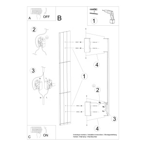 Aplica perete LED Sappo Alb 3000K 4x6.5x120 cm - Img 8