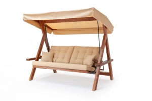 Balansoar cu 3 locuri Lyon 2400 Bej 236x190x175 cm - Img 11