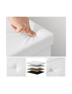 Bancheta de depozitare, Songmics, 120 L, LSF75WT, Alb, 300 Kg, 110 x 38 x 38 cm - Img 4
