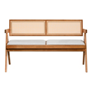 Bancuta cu 2 locuri, Winslow, Nuc, 60x130x77.5 cm - Img 4