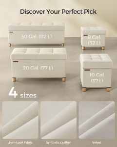 Bancuta hol cufar cu depozitare Melisa Crem 110x38x40 cm - Img 6