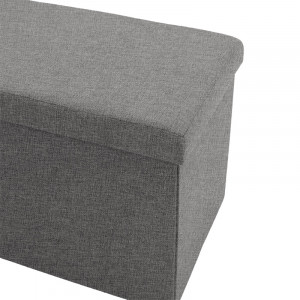 Bancuta hol cufar cu spatiu de depozitare material textil Greatness gri 76x38x38cm - Img 4