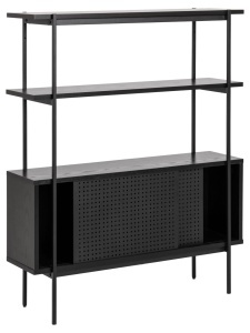 Biblioteca Angus, Negru, 113.8x94x27 cm - Img 8