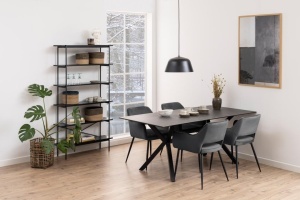 Biblioteca Angus, Negru, 172x94x27 cm - Img 4