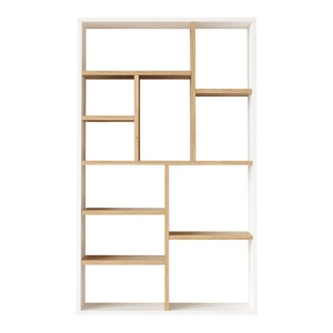 Biblioteca Boteca, Pako World, 10 locuri, Alb-Natural, 75x22x123 cm - Img 2