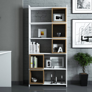 Biblioteca Box Alb-Walnut - Img 3