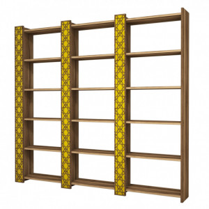Biblioteca City 3 - Walnut, Yellow - Img 3