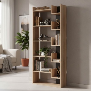 Biblioteca Naya Natural-Antracit 72x30x30x5 cm