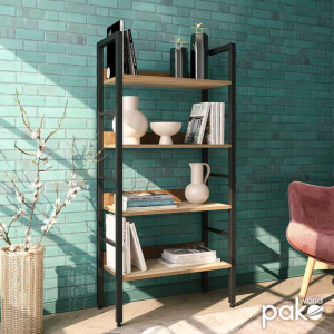 Biblioteca Ramon in negru natural 60x28x125,5cm - Img 3