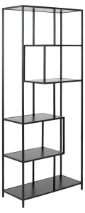 Biblioteca Seaford, Negru V1, 185x77x35 cm - Img 4