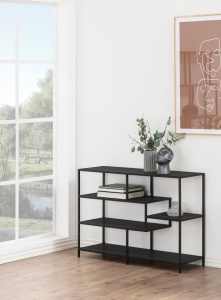 Biblioteca Seaford, Negru V1, 78x114x35 cm - Img 2
