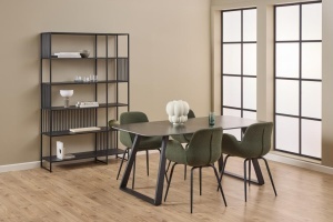 Biblioteca Strington, Negru, 185x120x35 cm