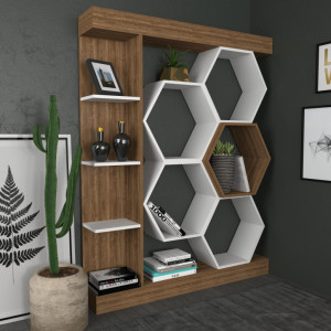 Biblioteca Sueno - Alb, Walnut - Img 3