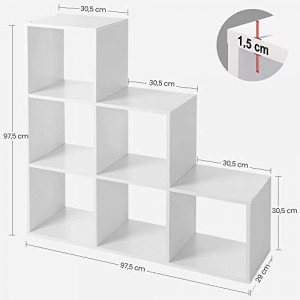 Biblioteca, Vasagle, Alb, 97.5x97.5x29 cm - Img 5