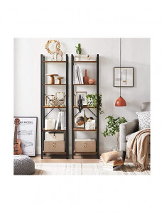 Biblioteca, Vasagle, Maro Rustic, 5 rafturi, 40 x 30 x 153 cm - Img 6