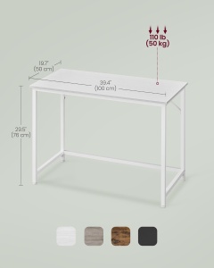 Birou Alb Vasagle 101x50x75.5 cm - Img 6