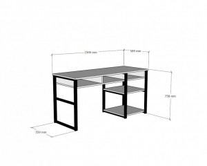 Birou Emro Walnut-Negru - Img 4