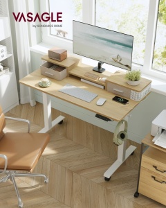 Birou reglabil Vasagle Alb 120x60x131.5 cm - Img 2